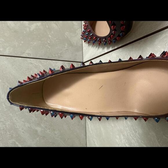 NWOT Gradiant patent leather studded rivet pointed toe stiletto heels Size 39/8 - Picture 4 of 5